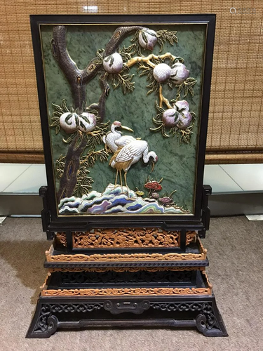 A Chinese Cloisonne Table Screen