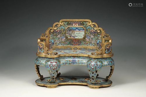 A Chinese Cloisonne Brush Rack