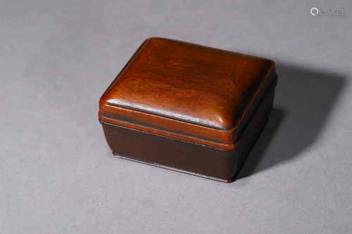 A Chinese Carved Hardwood Box with Cover