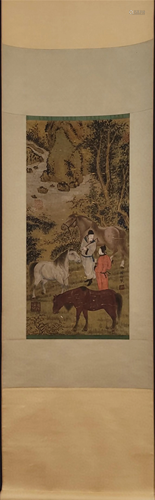 A Chinese Scroll Painting of Figures