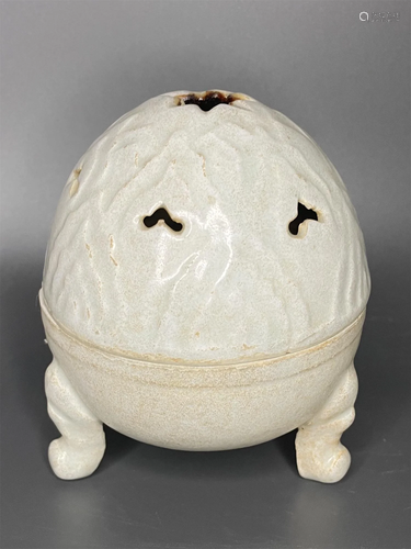 A Chinese Ding-Ware Glazed Porcelain Incense Burner