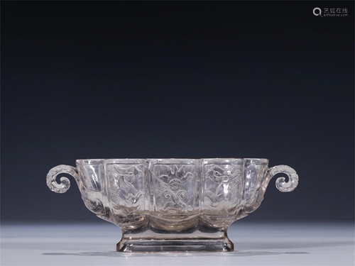 A Chinese Carved Rock Crystal Cup