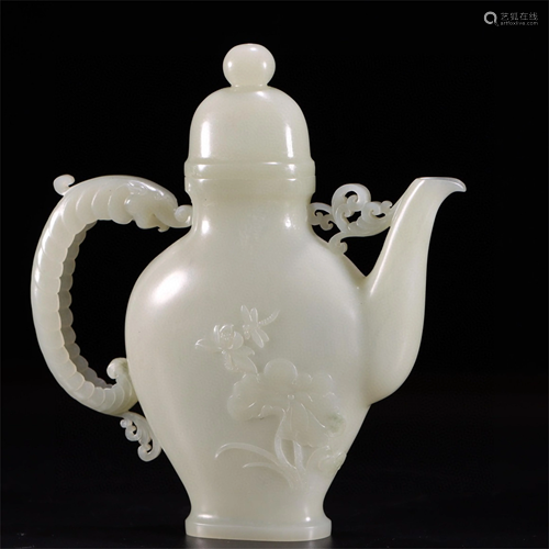 A Chinese Carved Jade Wine Pot