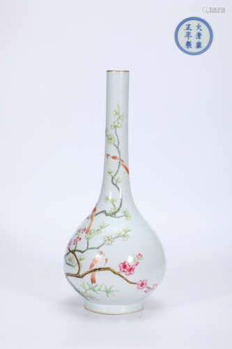 Pastel flower and bird flask