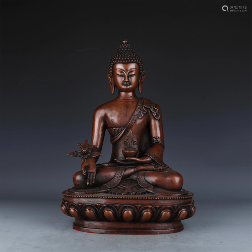 A CHINESE BRONZE BUDDHA STATUETTE