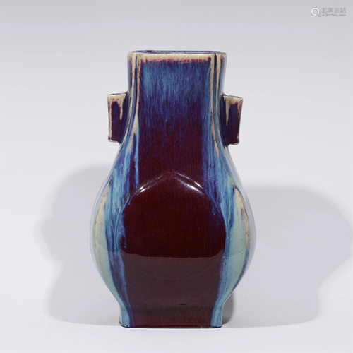 A CHINESE FLAMBE GLAZE PORCELAIN ARROW VASE