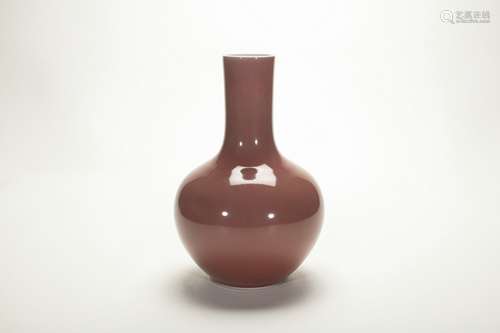 Chinese Red Glazed Porcelain Bottle