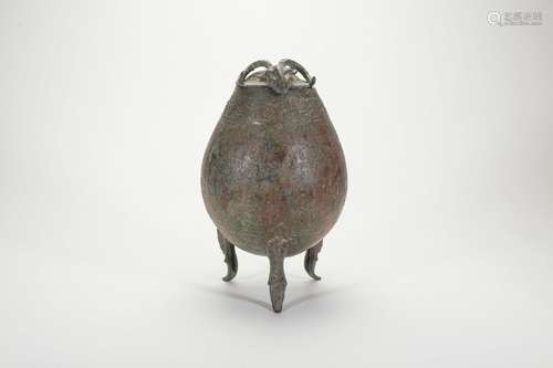 Chinese Bronze Tripod Jar