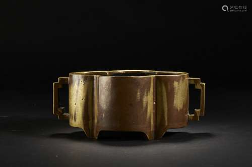 Chinese Bronze Gold Gilded Furnace