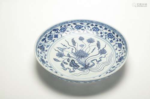 Chinese Blue And White Porcelain Plate