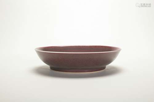 Chinese Red Glazed Porcelaind Plate