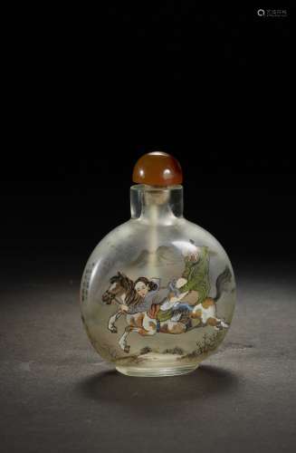 Chinese Crystal Snuff Bottle With Inner Painting