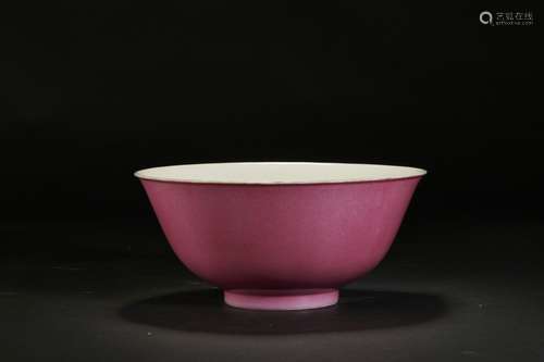 Chinese Rouge Red Glazed Porcelaind Bowl