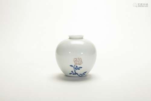 Chinese Blue And White Porcelain Underglazed Red Flower Pot