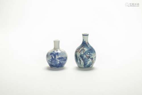 Chinese Blue And White Porcelain Underglazed Red Snuff Bottl...