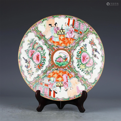 A CHINESE FAMILLE ROSE FLORAL PLATE