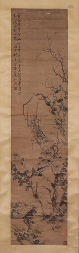 A CHINESE PAINTING OF FLOWERS