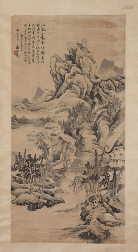 A CHINESE LANDSCAPE PAINTING