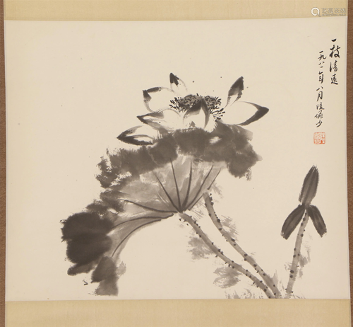 A CHINESE PAINTING OF LOTUS