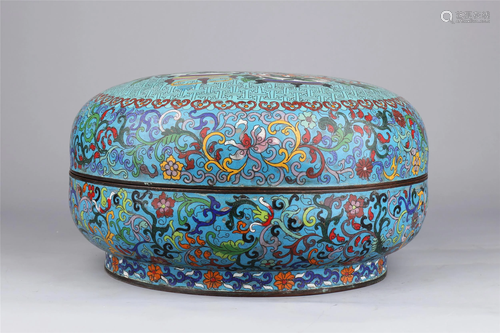 A CHINESE BRONZE CLOISONNE ENAMEL FLORAL LIDDE…