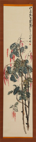 A CHINESE PAINTING OF FLOWERS