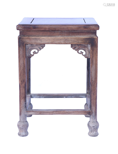 A CHINESE HUANGHUALI SQUARE STOOL