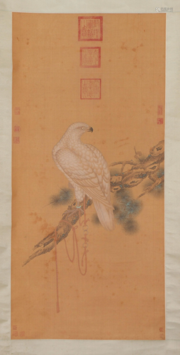 A CHINESE PAINTING OF EAGLE