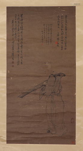 A CHINESE PAINTING OF FIGURE STORY