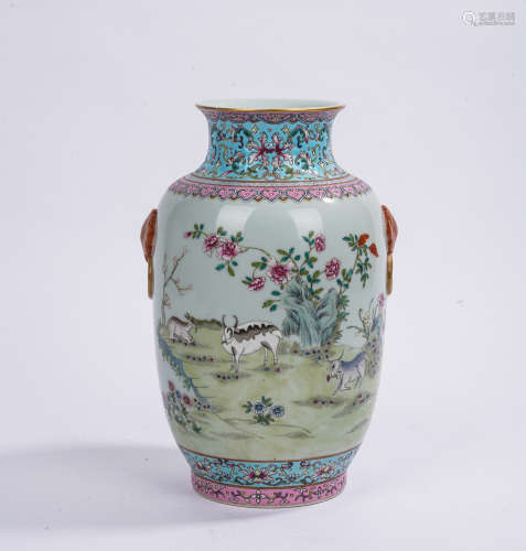 A famille-rose 'floral' vase