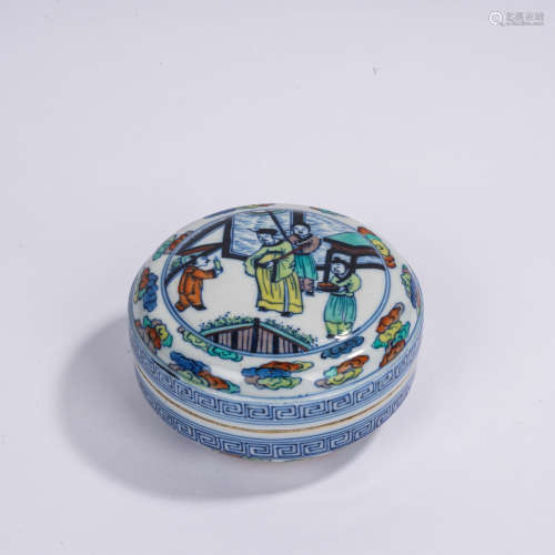 A Wu cai 'figure' jar