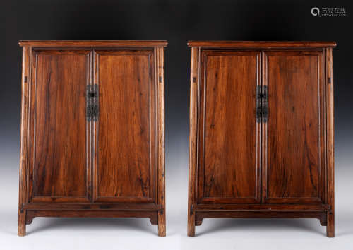 A pair of Huang hua pear cupboard