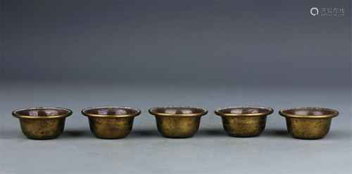 A SET OF CHINESE OIL LAMP BOWLS