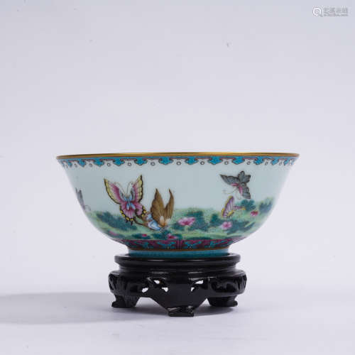 A famille-rose 'butterfly' bowl