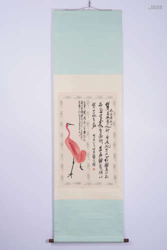 A Qi baishi's crane painting