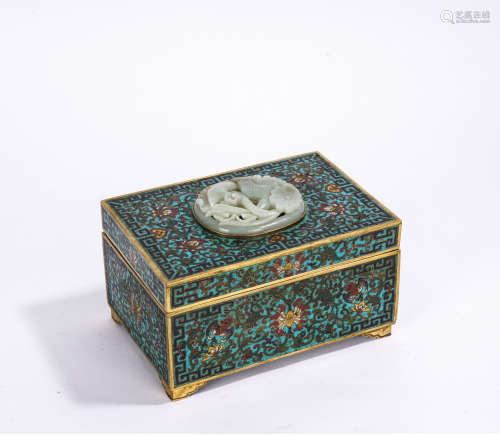 A Cloisonne enamel box and cover