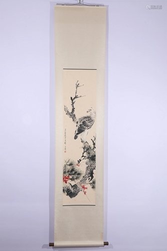 A CHINESE PAINTING OF EAGLE AND PINE TREE