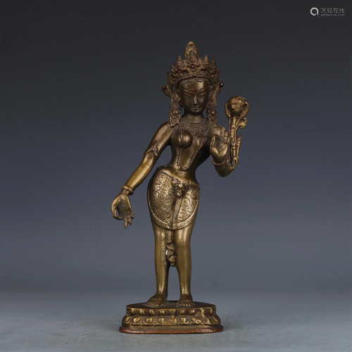 A CHINESE BRONZE FIGURE OF BUDDHA ORNAMENTS