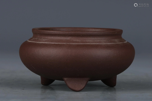 A CHINESE YIXING ZISHA CLAY CENSER