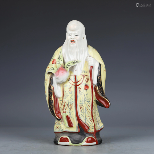 A CHINESE FAMILLE ROSE PORCELAIN THE GOD OF LONGEVITY