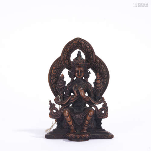 A bronze statue of Amitabha