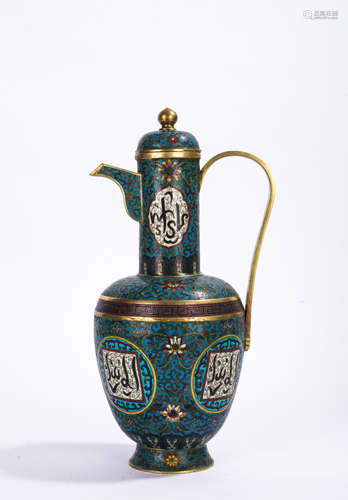 A Cloisonne enamel pot