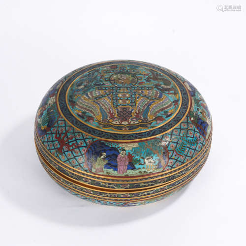 A Cloisonne enamel box and cover