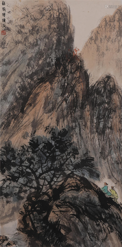 A CHINESE PAINTING OF MOUNTAINS LANDSCAPE