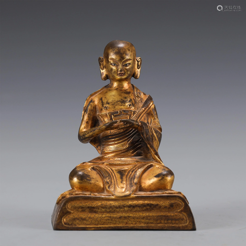 A CHINESE BRONZE BUDDHA STATUETTE