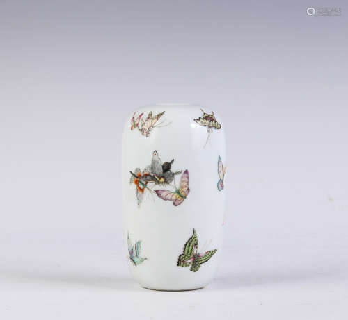 A famille-rose 'butterfly' vase