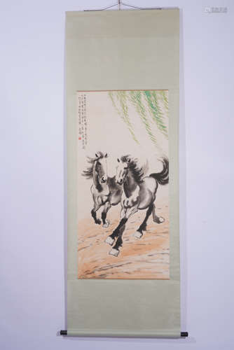 A Xu beihong's horses painting