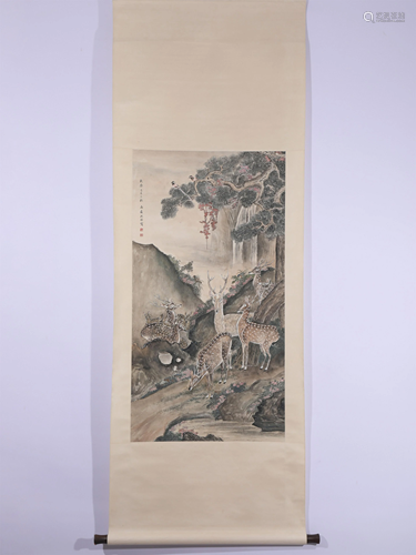 A CHINESE PAINTING OF ANIMALS