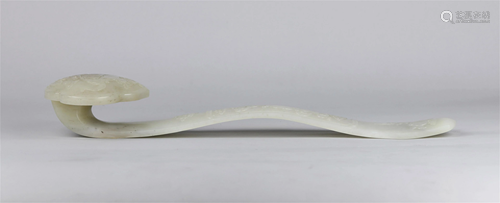 A CHINESE WHITE JADE RUYI SCEPTER