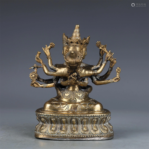 A CHINESE BRONZE FIGURE OF BUDDHA SEATED STATUE