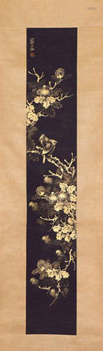 A CHINESE PAINTING OF FLOWERS